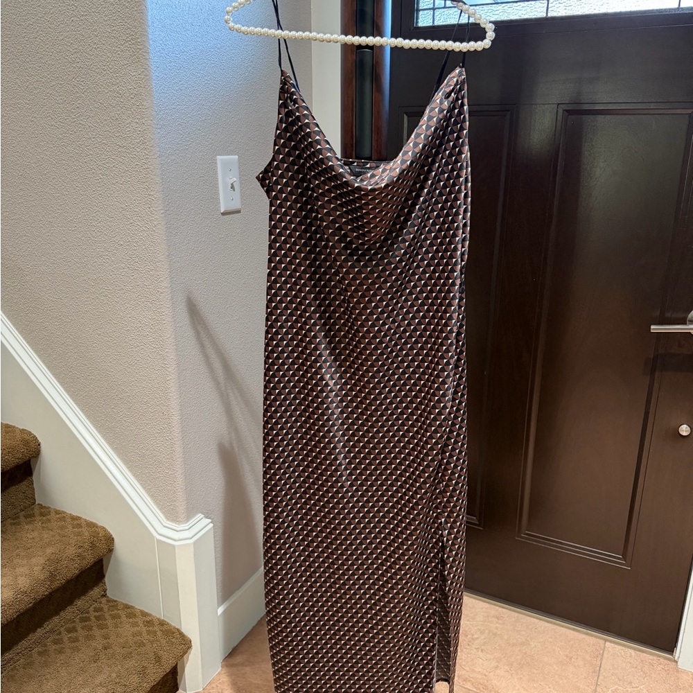 Banana Republic Brown Strappy Midi Dress w Slit